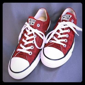 Converse All Star Low Top Red/Black Knit/M7.5/W9.5